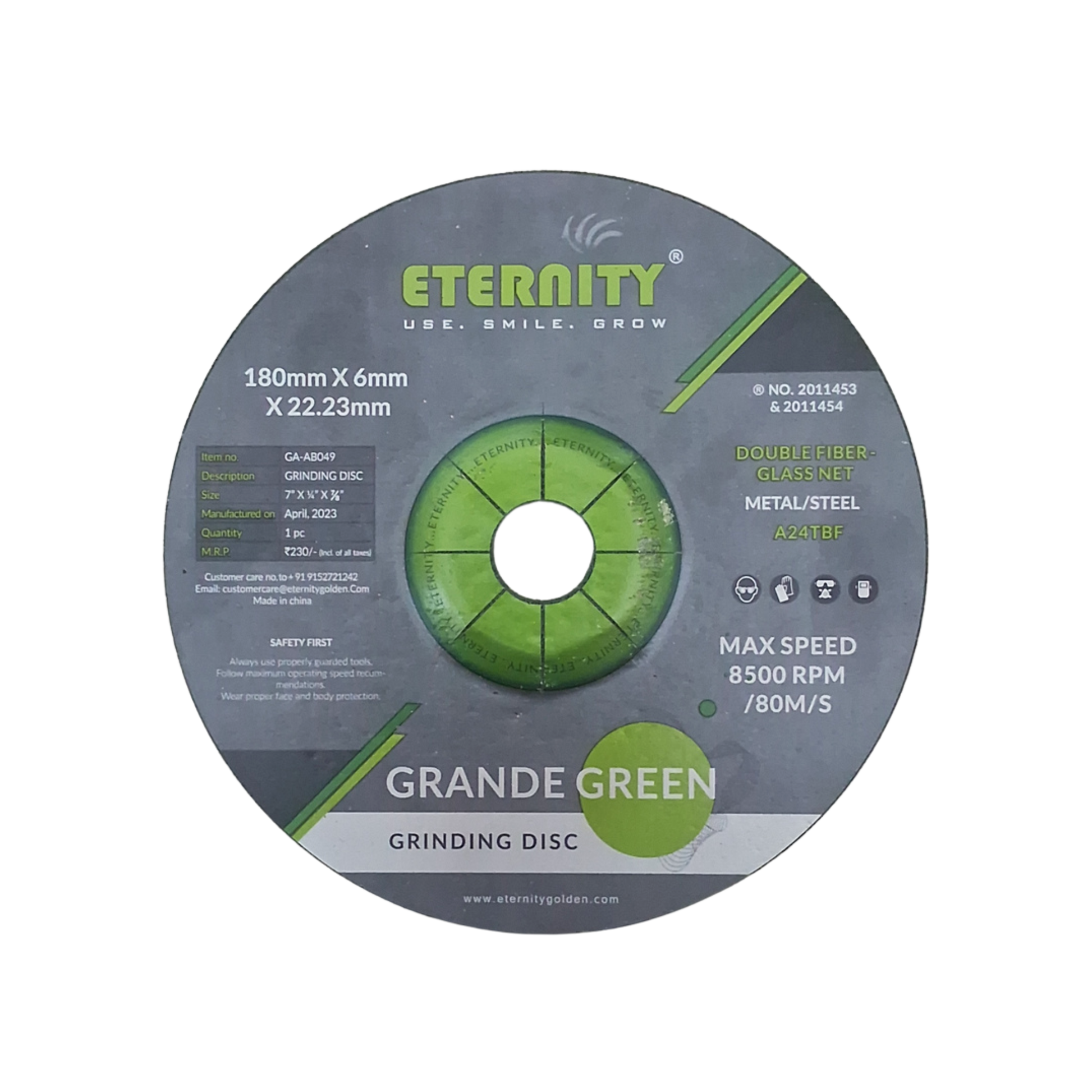 Eternity 7 Inch Grinding Wheel Green