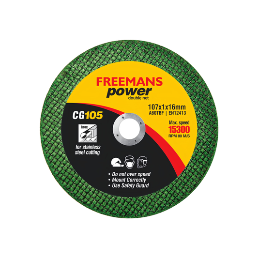 FREEMANS 4 Inch Cut Off Wheel Green – 107x1x16mm Metal Cutting Disc for Steel, Stainless Steel & Iron