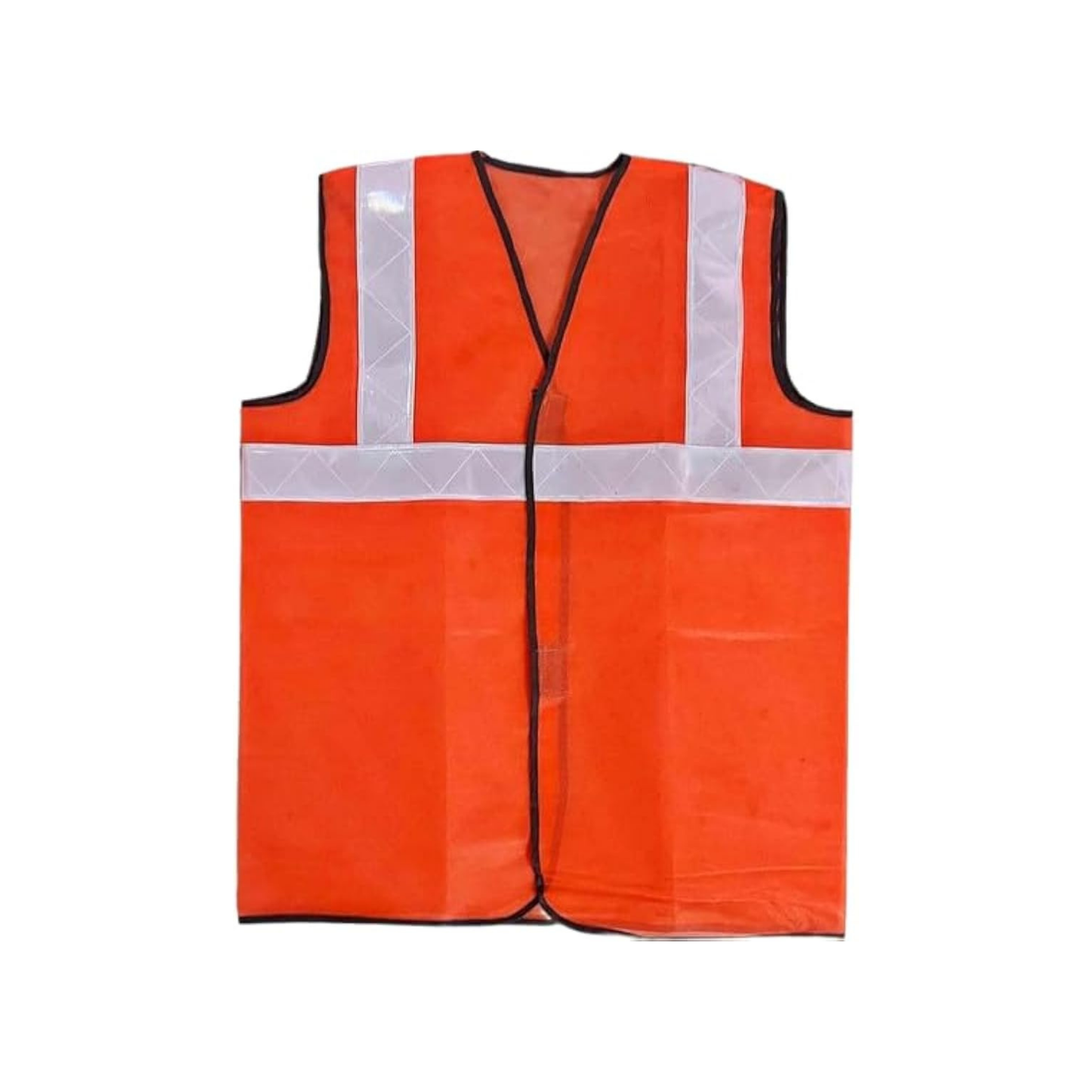 Hi Visibility Netted 2 inch Reflective Velcro fit Safety Jacket red