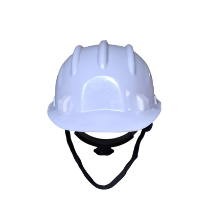 Crown White Safety Helmet with Adjustable Chin Strap & Rachet Type Adjustment (Free Size)