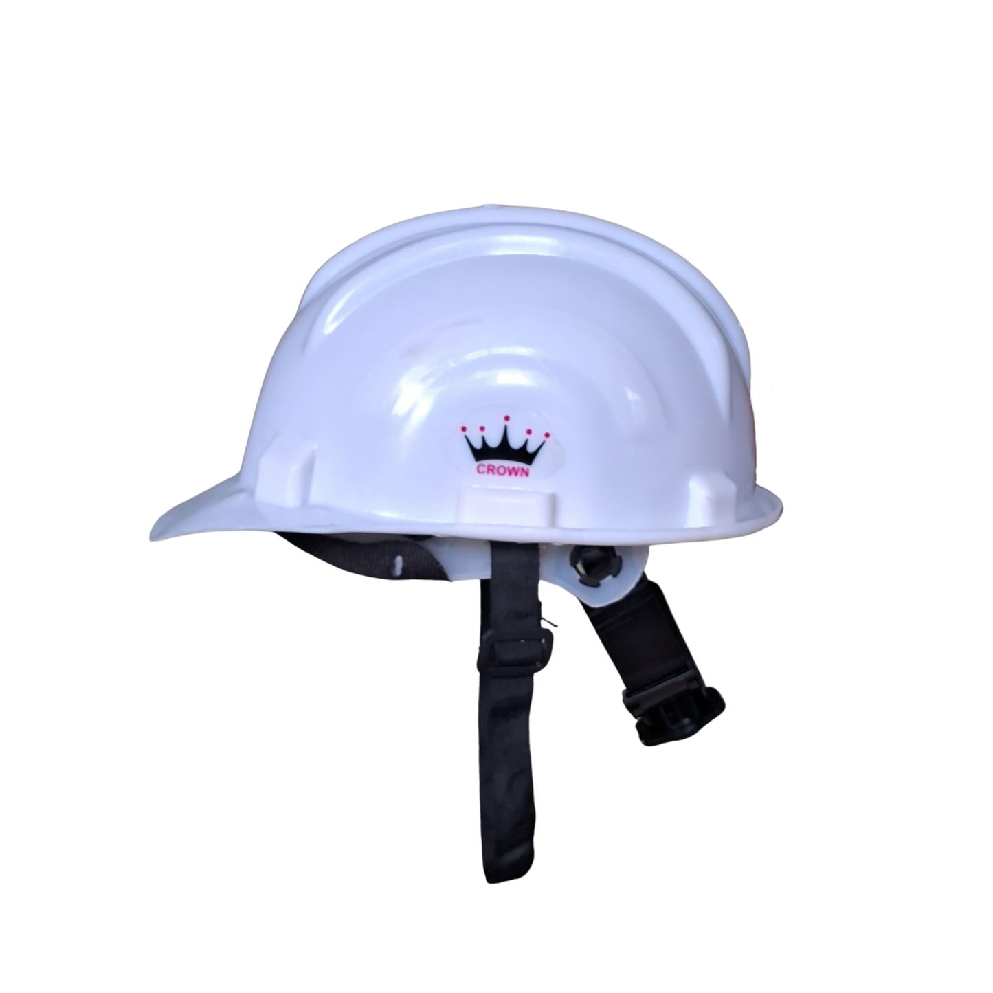 Crown White Safety Helmet with Adjustable Chin Strap & Rachet Type Adjustment (Free Size)