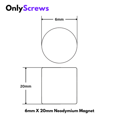 6mm Diameter Neodymium Disc Magnets N35