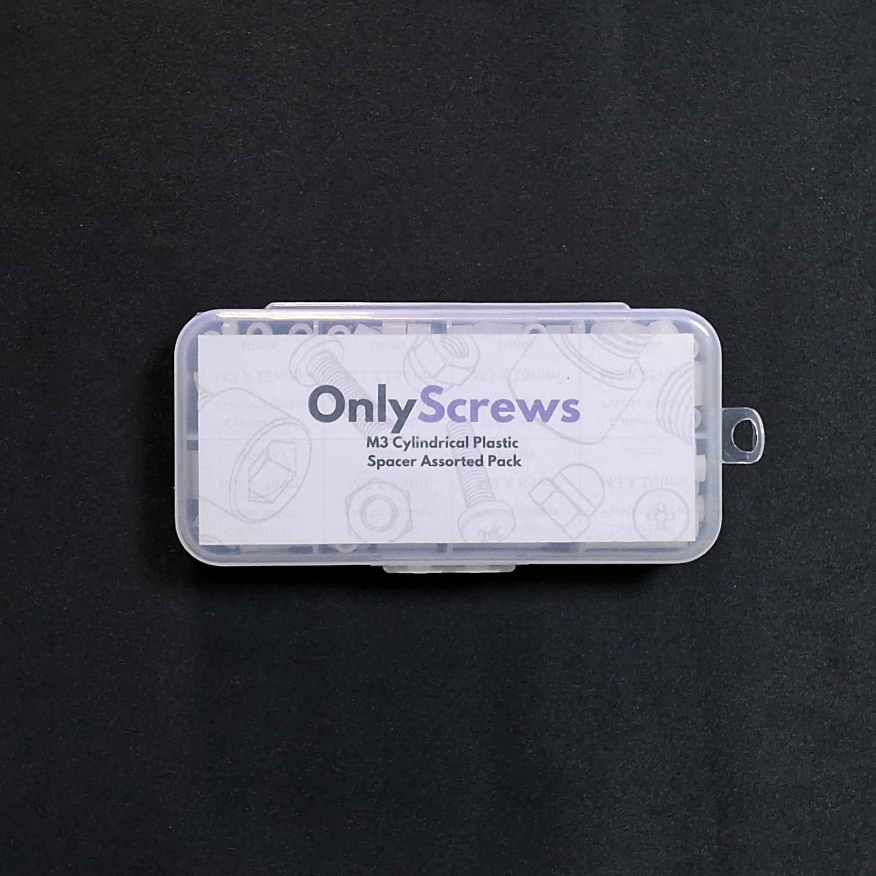 Cylindrical Plastic Spacer Assorted Pack for M3 Screws