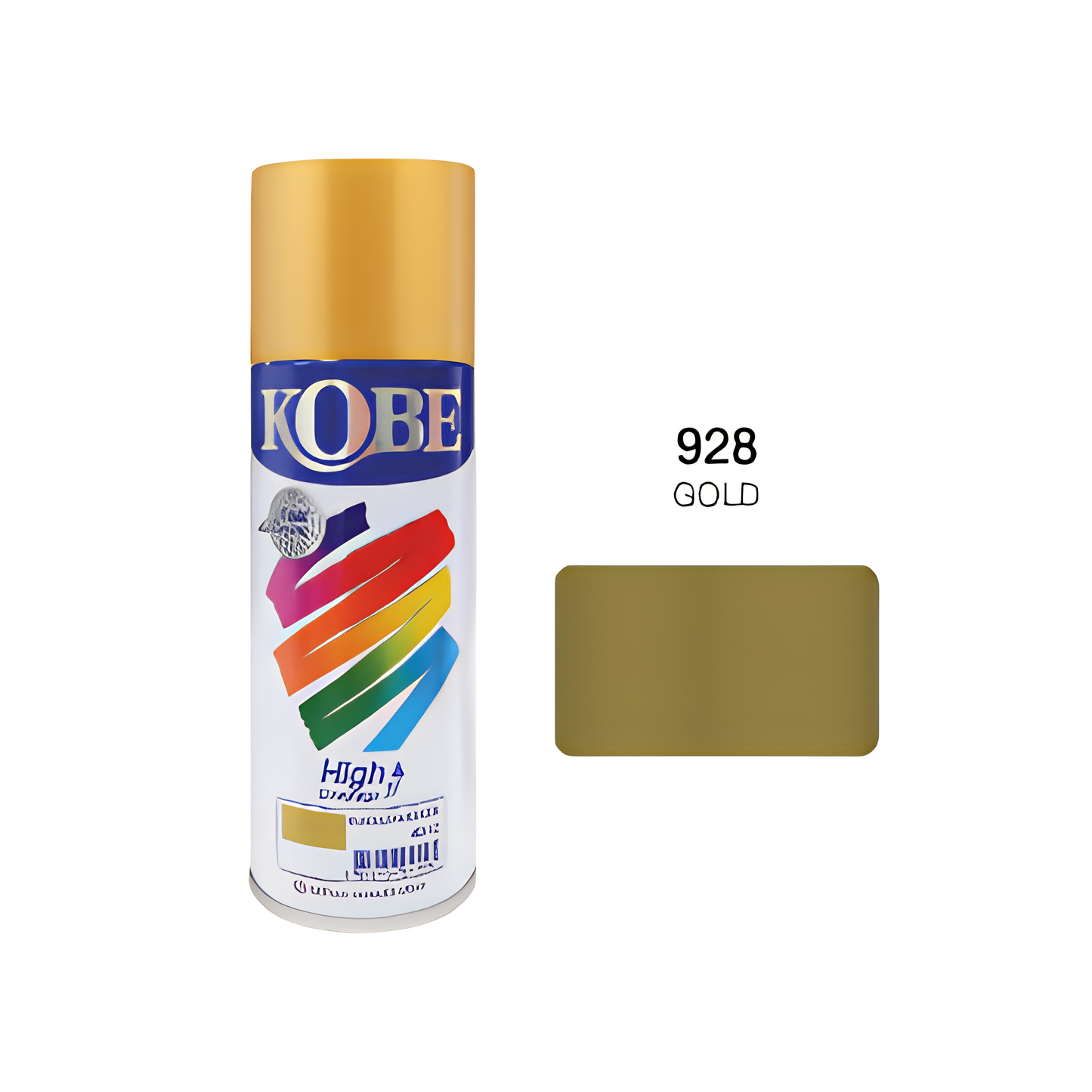 Kobe 928 Gold Acrylic Lacquer Spray for Metal, Wood, Plastic & General Surface Painting