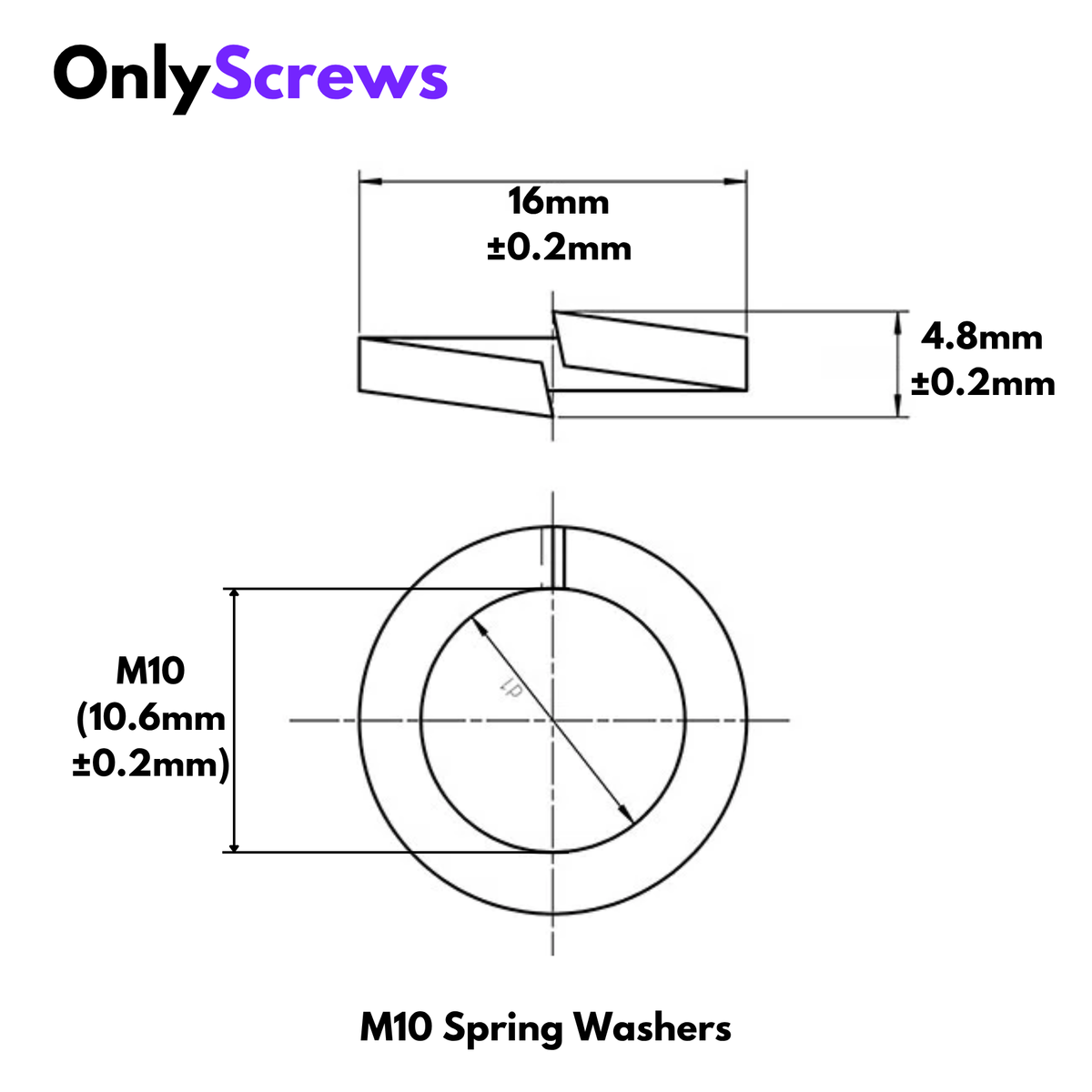 M10 Spring Washer SS304  (Dia. 10mm)