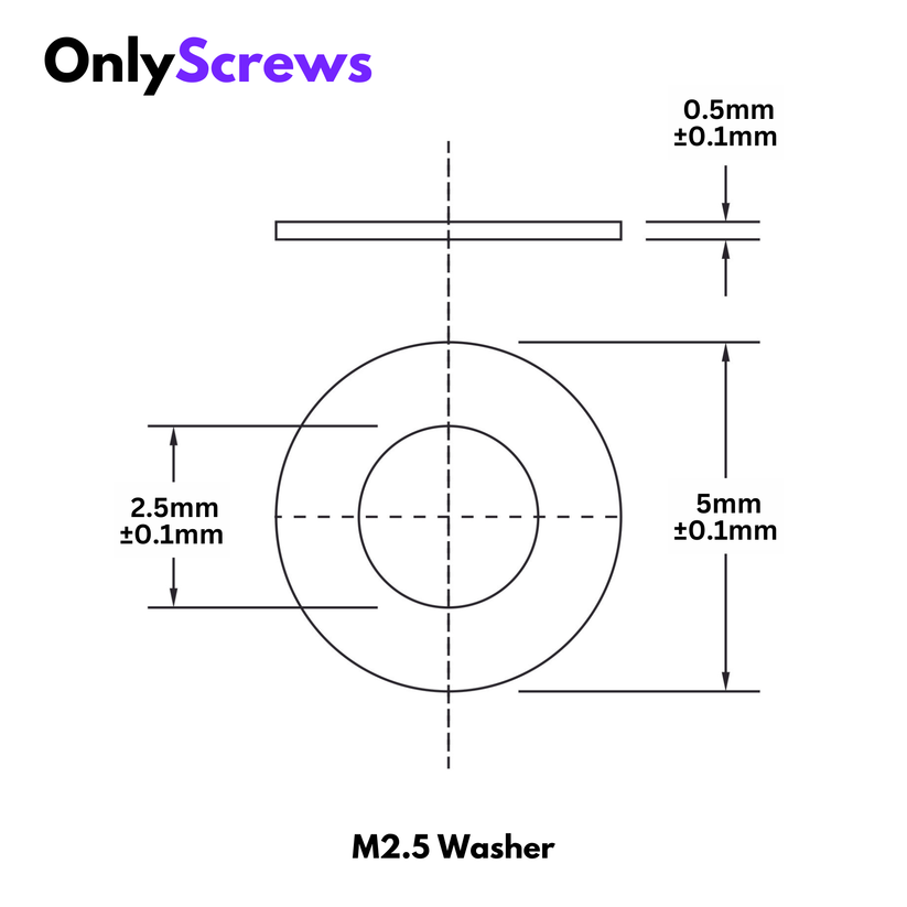 M2.5 Washer SS304 (ID. 2.5mm OD:5mm T:0.5…