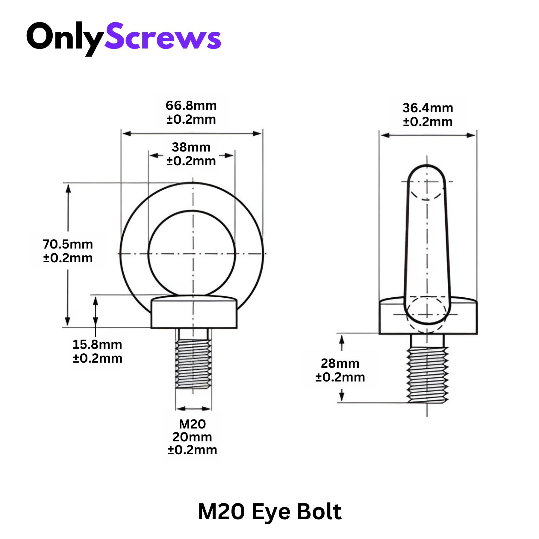 M20 Eye Bolt Mild Steel