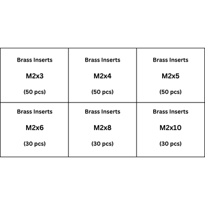 M2 Brass Inserts Assorted Pack