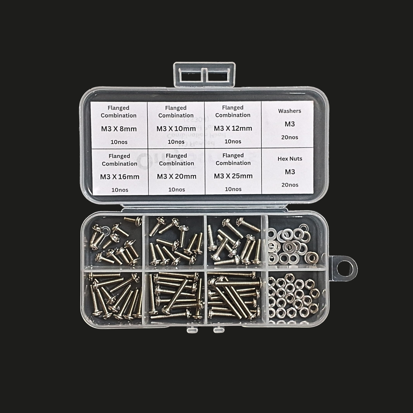 M3 Flanged Combination Head SS304 assorted box