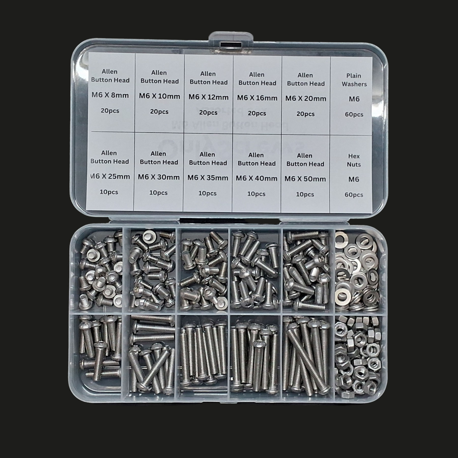 M6 Allen Button Head SS304 Assorted Box