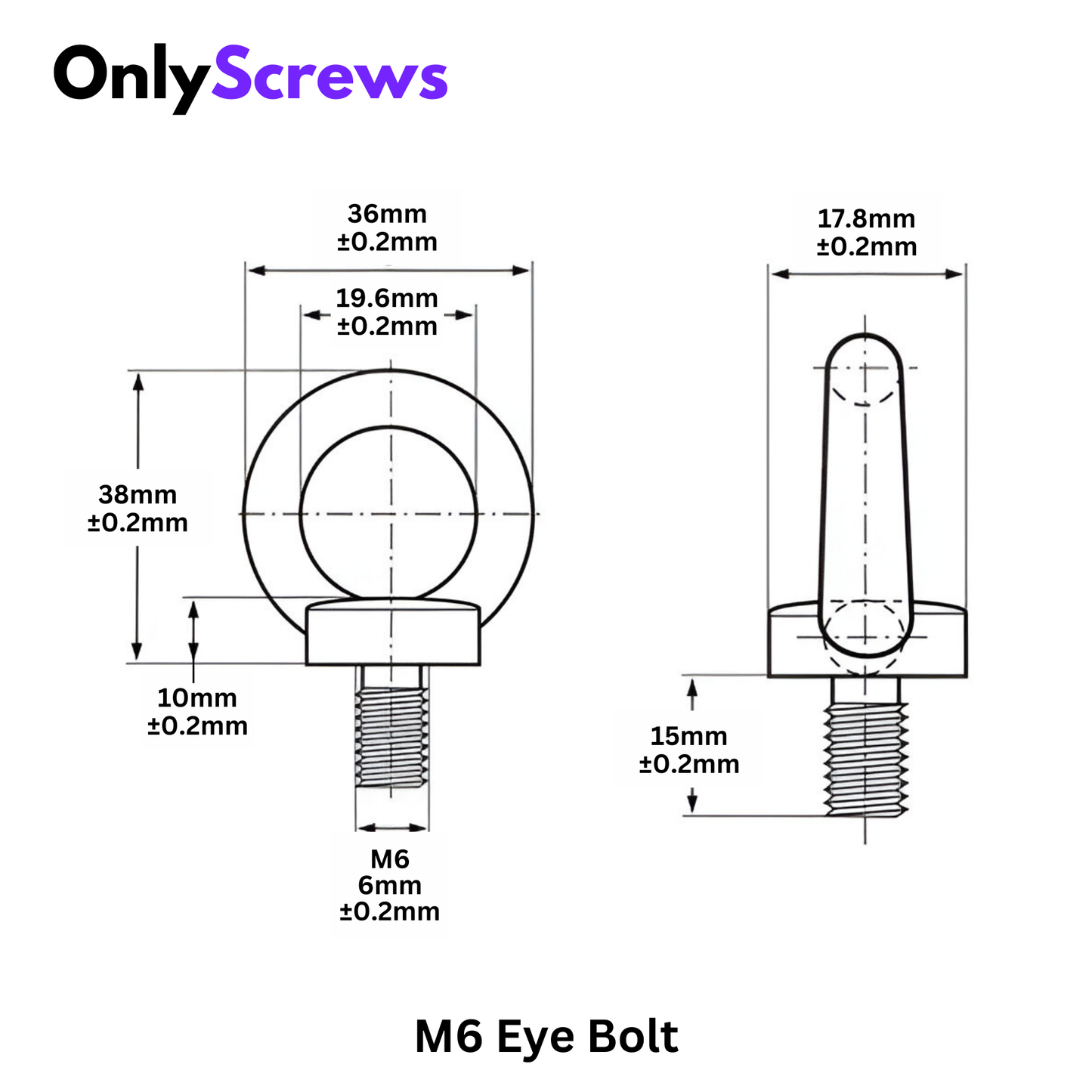 M6 Eye Bolt Mild Steel