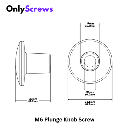 M6 Plunge Knob Plastic Screw
