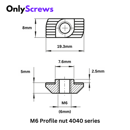 M6 Profile Nut 4040 series