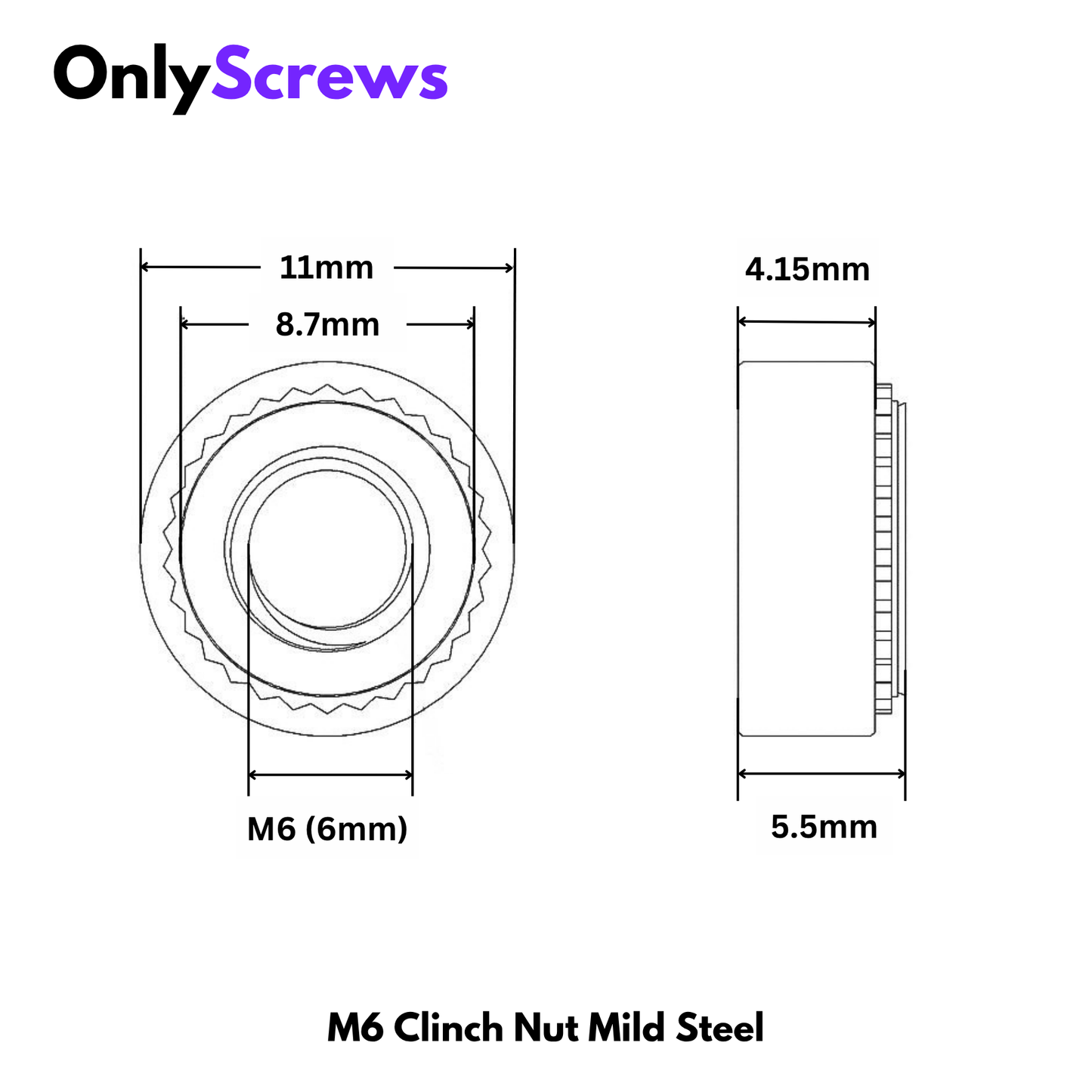 M6 Self Clinch Nut (Dia. 6mm)