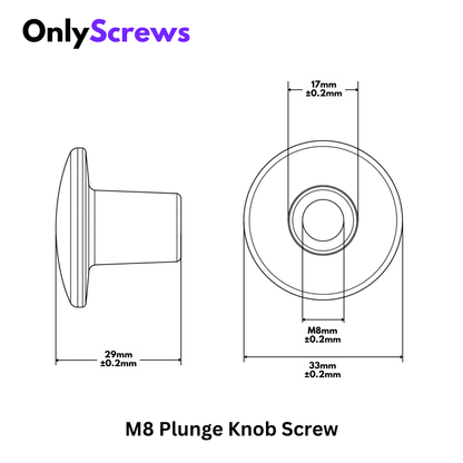 M8 Plunge Knob Plastic Screw