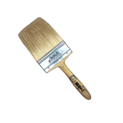 Crown 100mm (4 inch) Premium Paint Brush with DuPont Filament Bristles & Wooden Handle