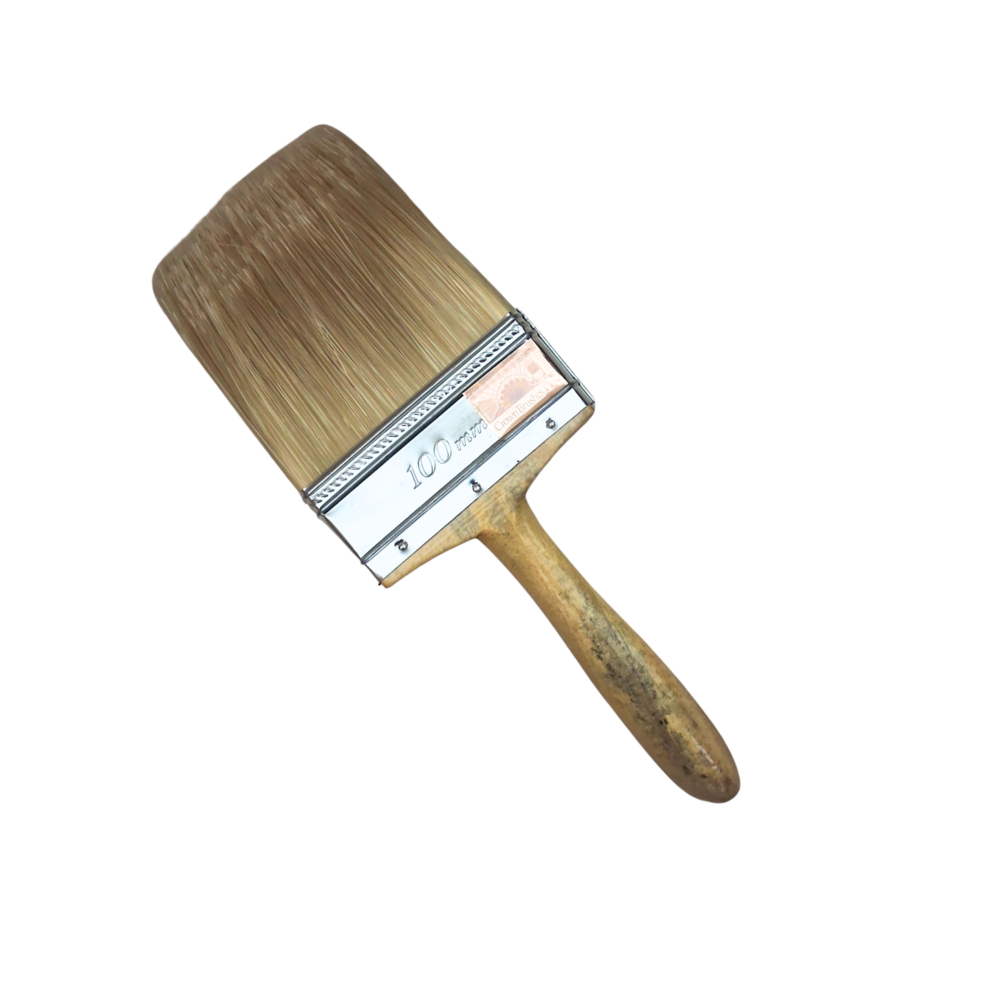 Crown 100mm (4 inch) Premium Paint Brush with DuPont Filament Bristles & Wooden Handle