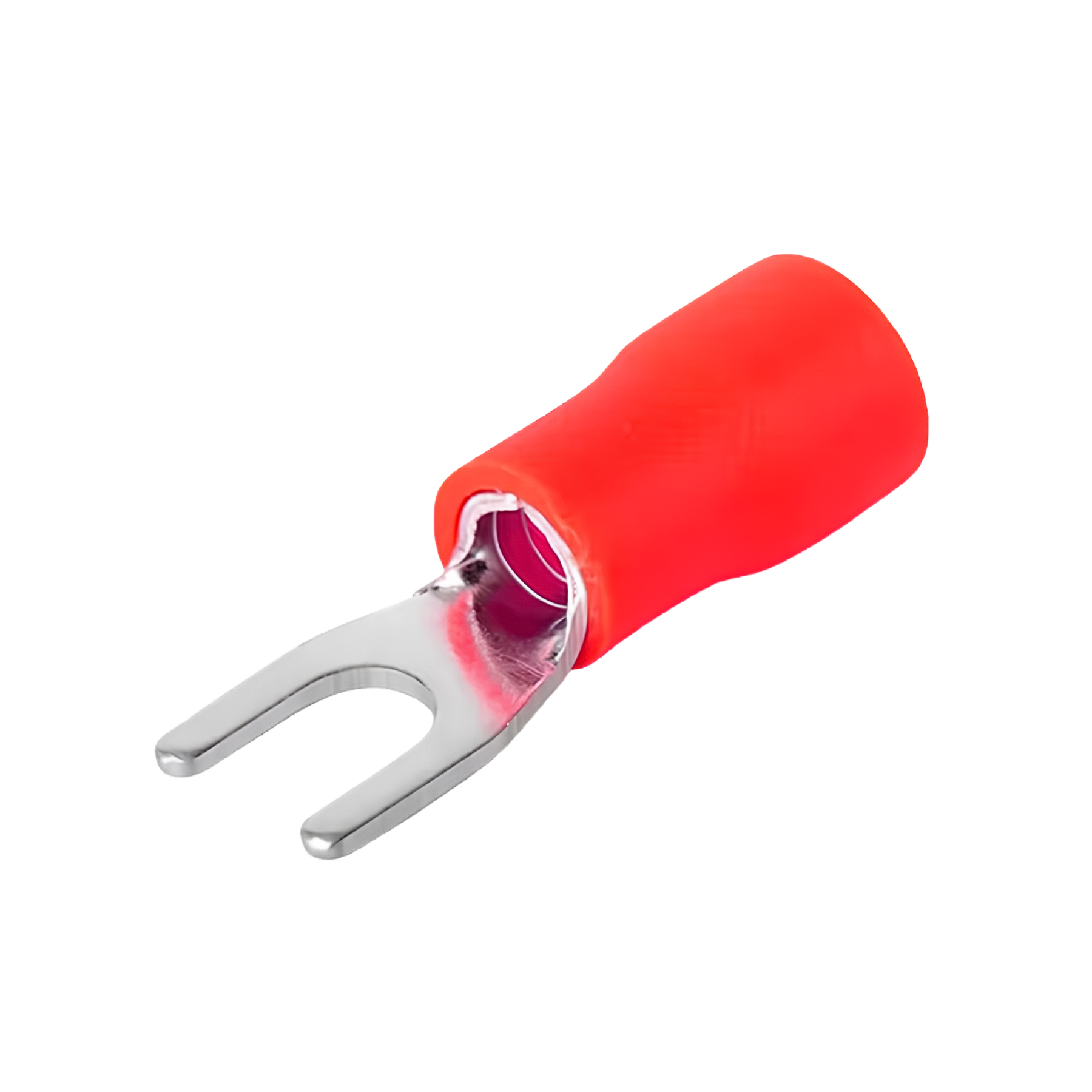 RED  Insulated Copper Fork Crimp Terminal Lug Connector