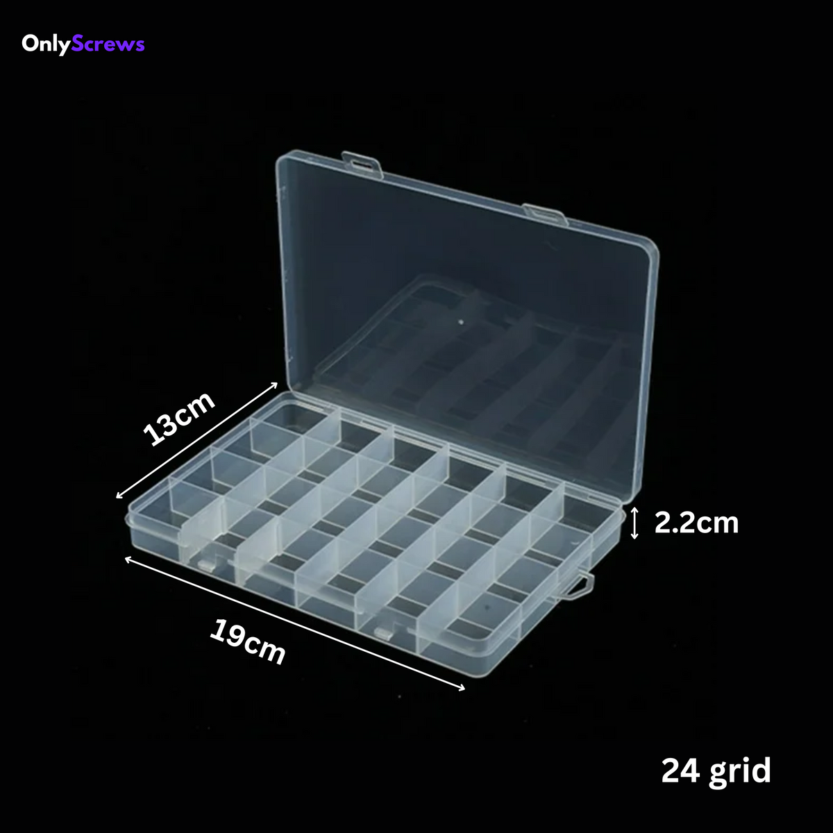 24 Grid Plastic Screw Storage Box – OnlyScrews