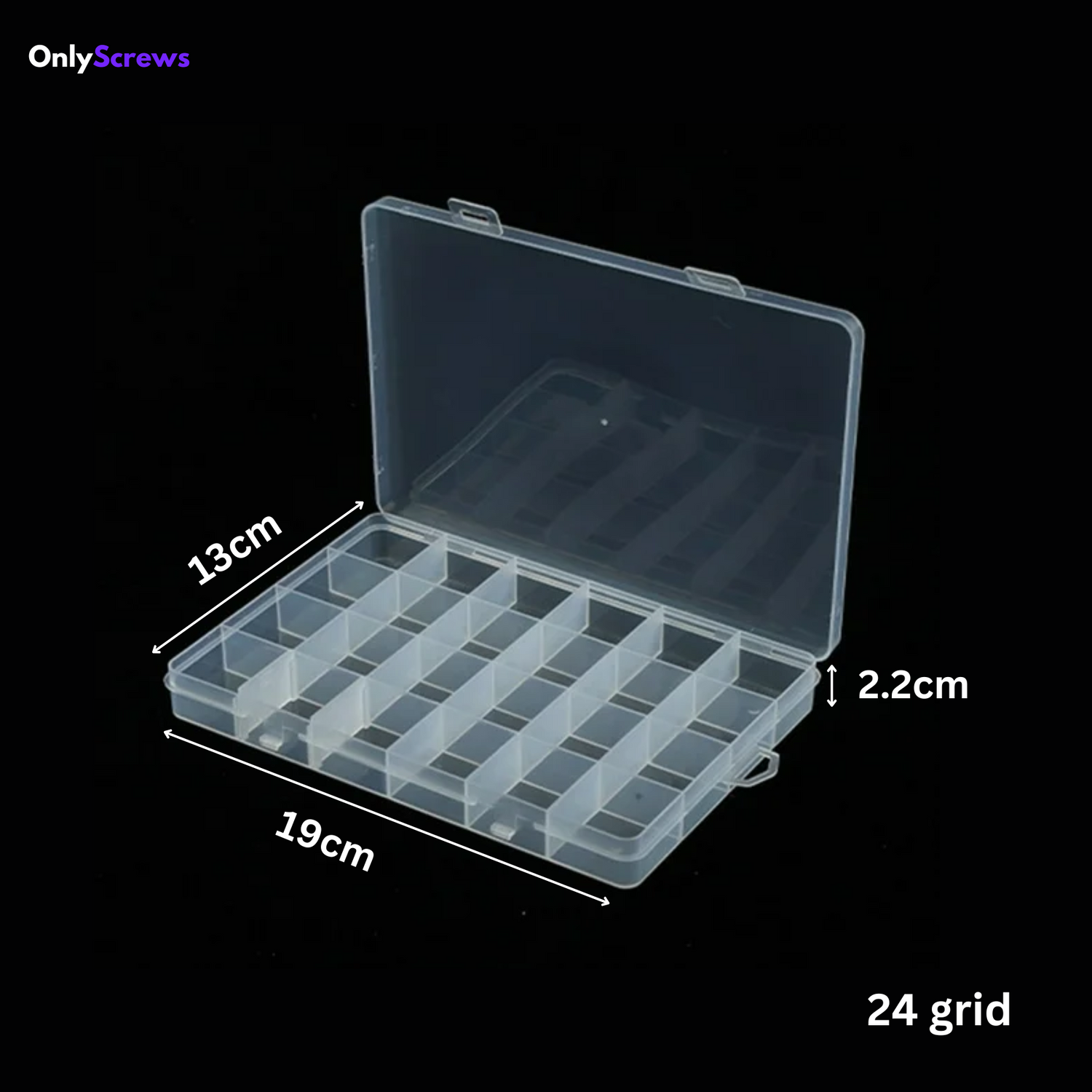 24 grid plastic screw storage box