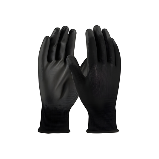 Polyurethane (PU) coated Cut Resistant Black Latex Industrial Safety Gloves