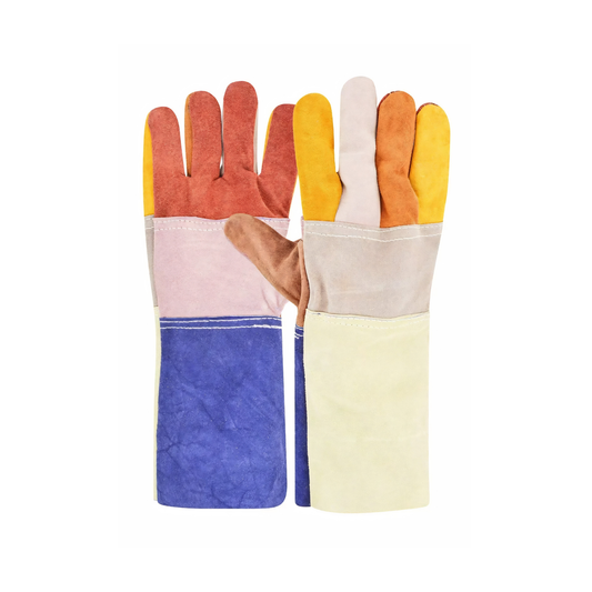 14inch Leather Heavy Duty and Welding Hand Multicolor Gloves without lining (1 pair)