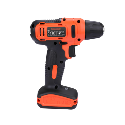 BLACK + DECKER LD12SP 12V 10mm Li-ion Cordless Variable Speed Reversible Drill Machine Driver with 10 Screwdriver & 2 Drill Machine Bits for Home & DIY Use, 1 Year Warranty