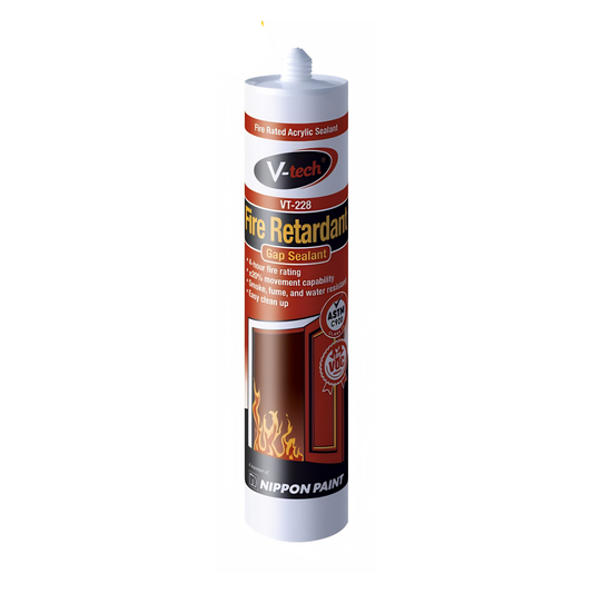 V Tech VT228 Fire Retardant Sealant 450g – Fire Resistant Joint Sealant for Walls, Cables & Construction Gaps