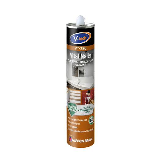 V Tech Vital Nails VT230 350g Construction Adhesive – Heavy Duty Multi-Purpose Bonding for Wood, Metal & Concrete