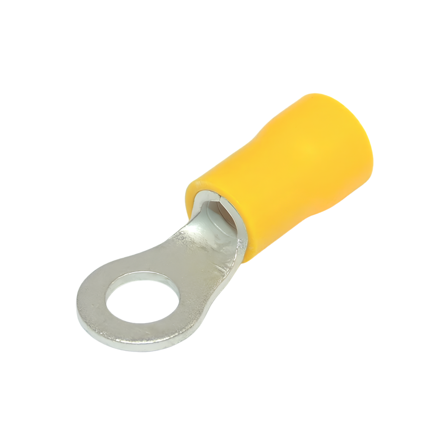 Yellow Insulated Copper Ring Crimp Terminal Lug Connector