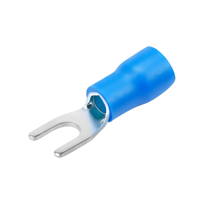 blue Insulated Copper Fork Crimp Terminal Lug Connector