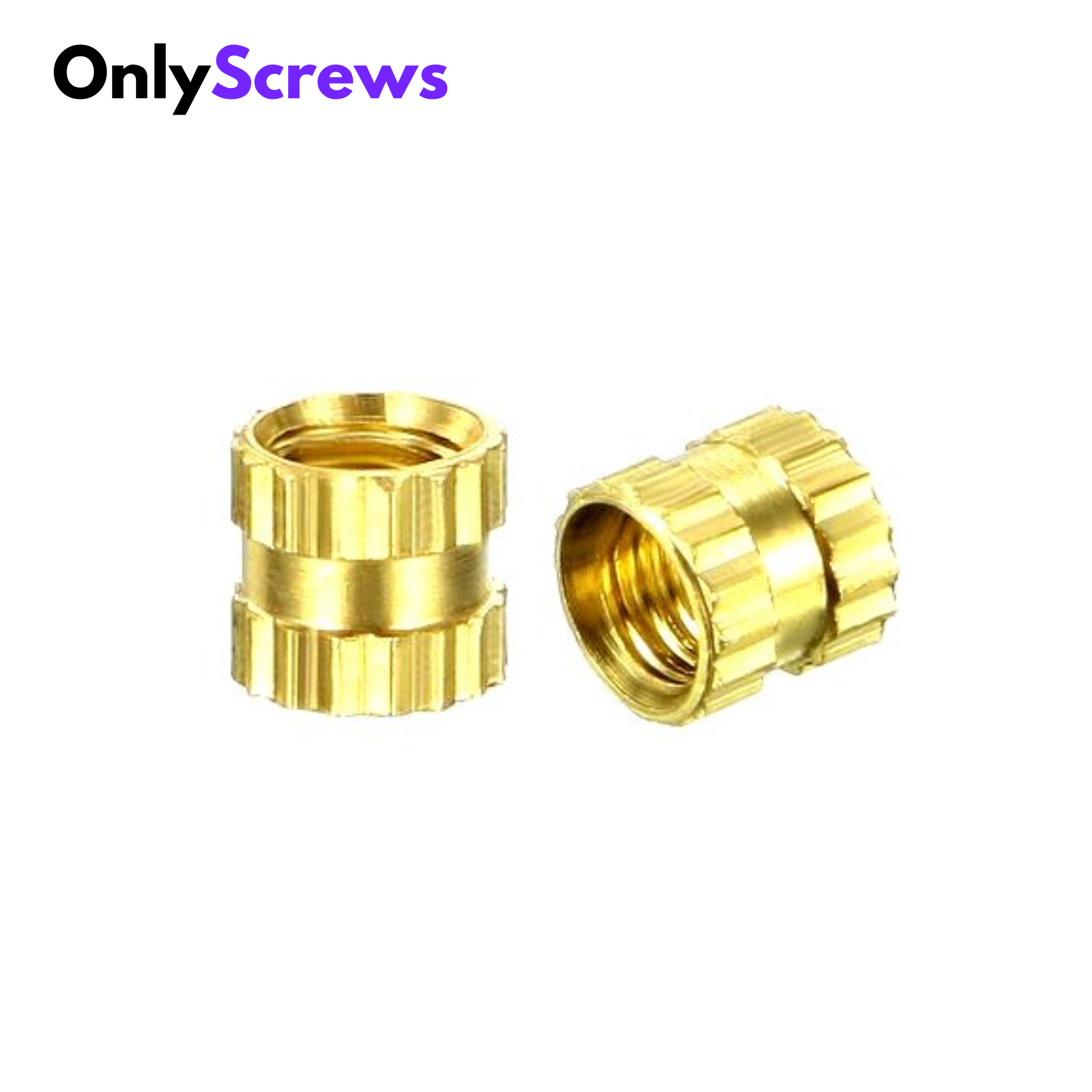 M4 X 8mm Brass Threaded Inserts – OnlyScrews